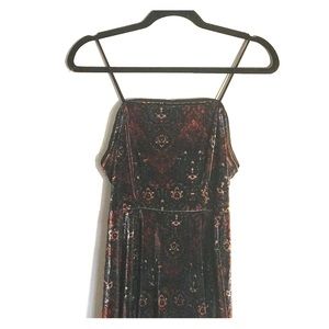 Tapestry-printed Velvet Dress